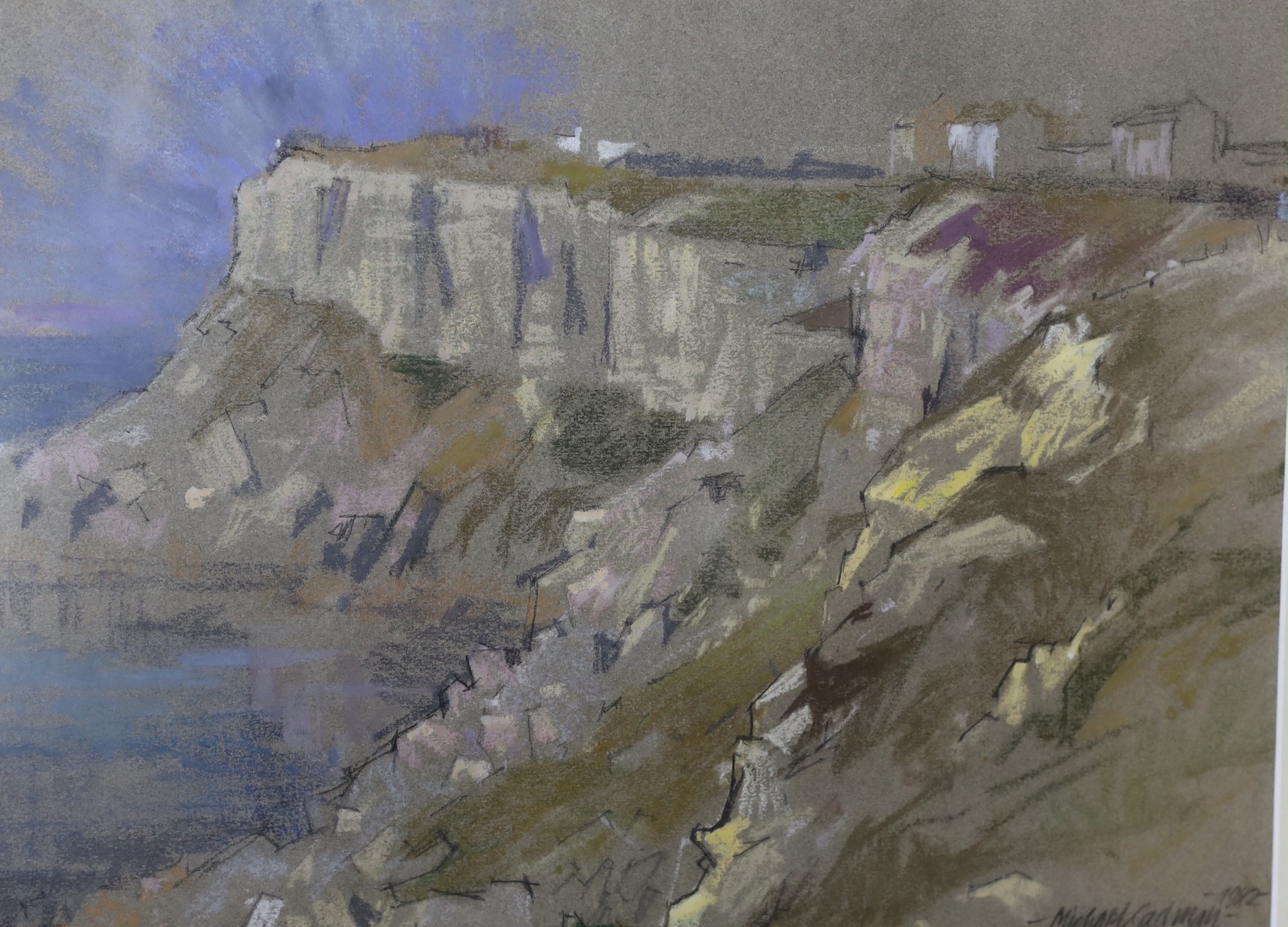 Michael Cadman (1920-2010), pastel, Coastal cliffs, signed and dated 1982, 30 x 43cm